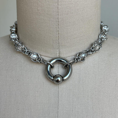 Ball Septum Clicker Choker Necklace