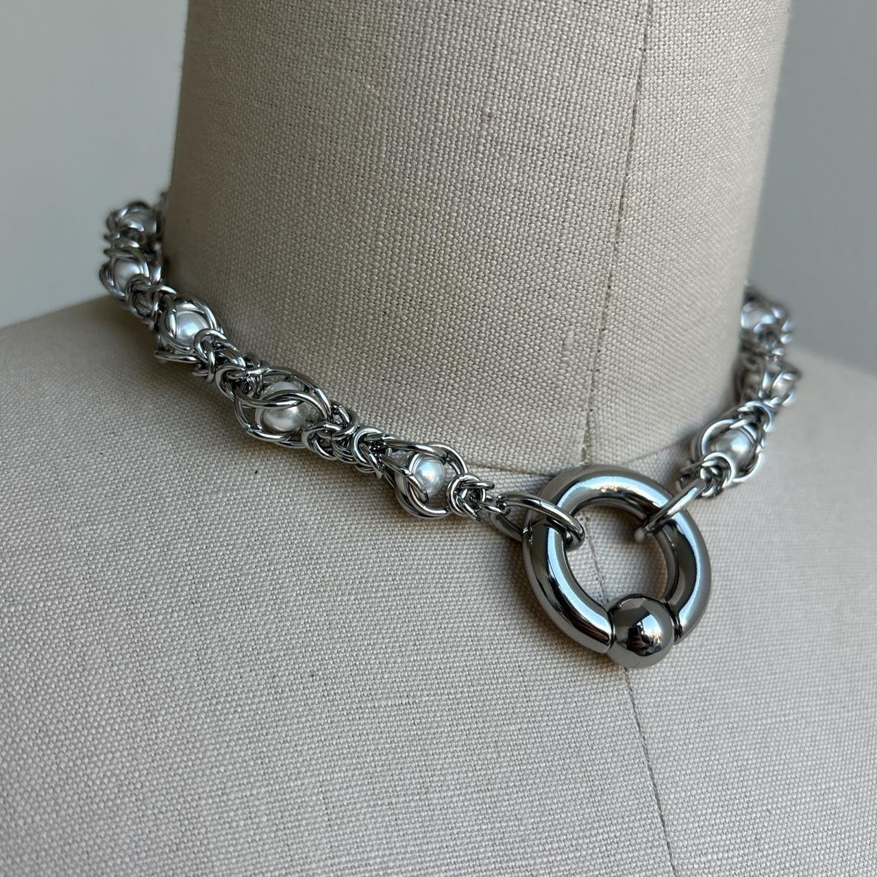 Ball Septum Clicker Choker Necklace