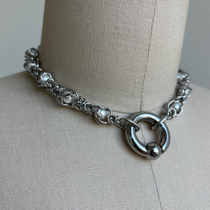 Ball Septum Clicker Choker Necklace