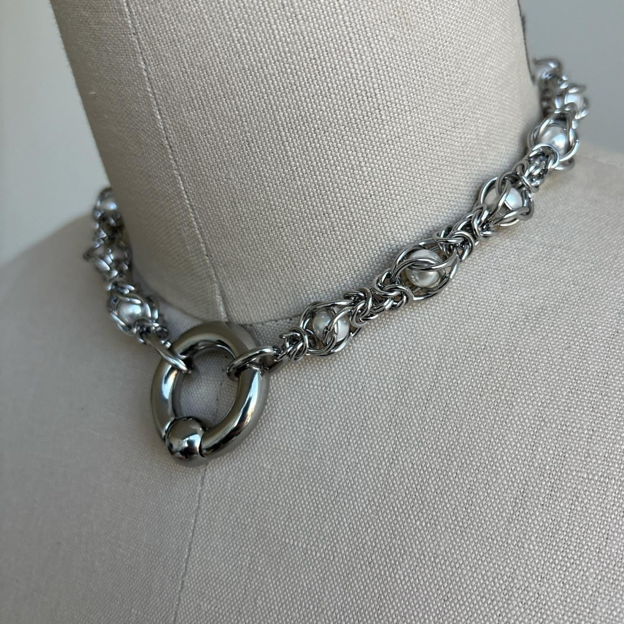 Ball Septum Clicker Choker Necklace