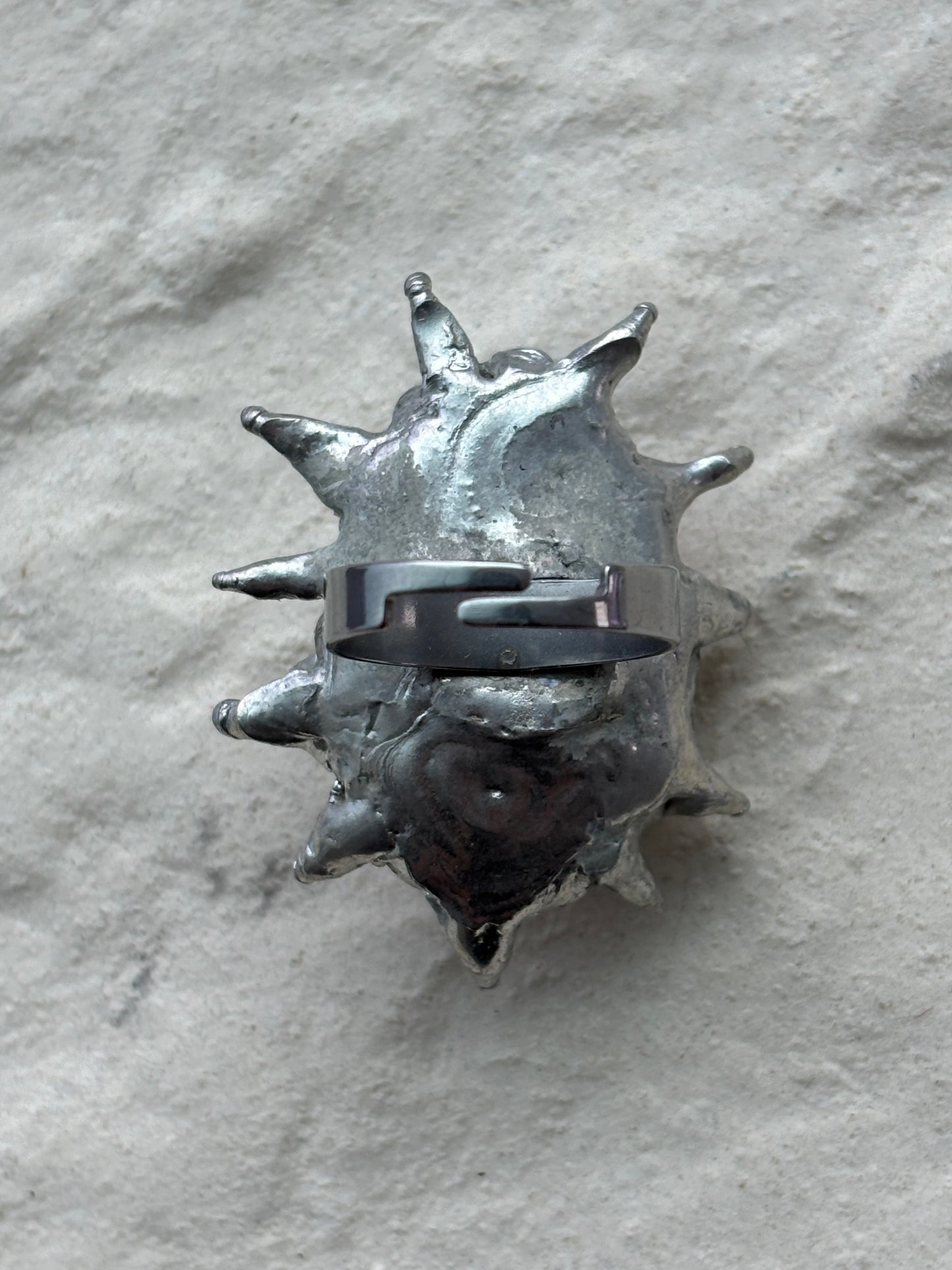 Sacred Spiky Cowrie Shell Ring