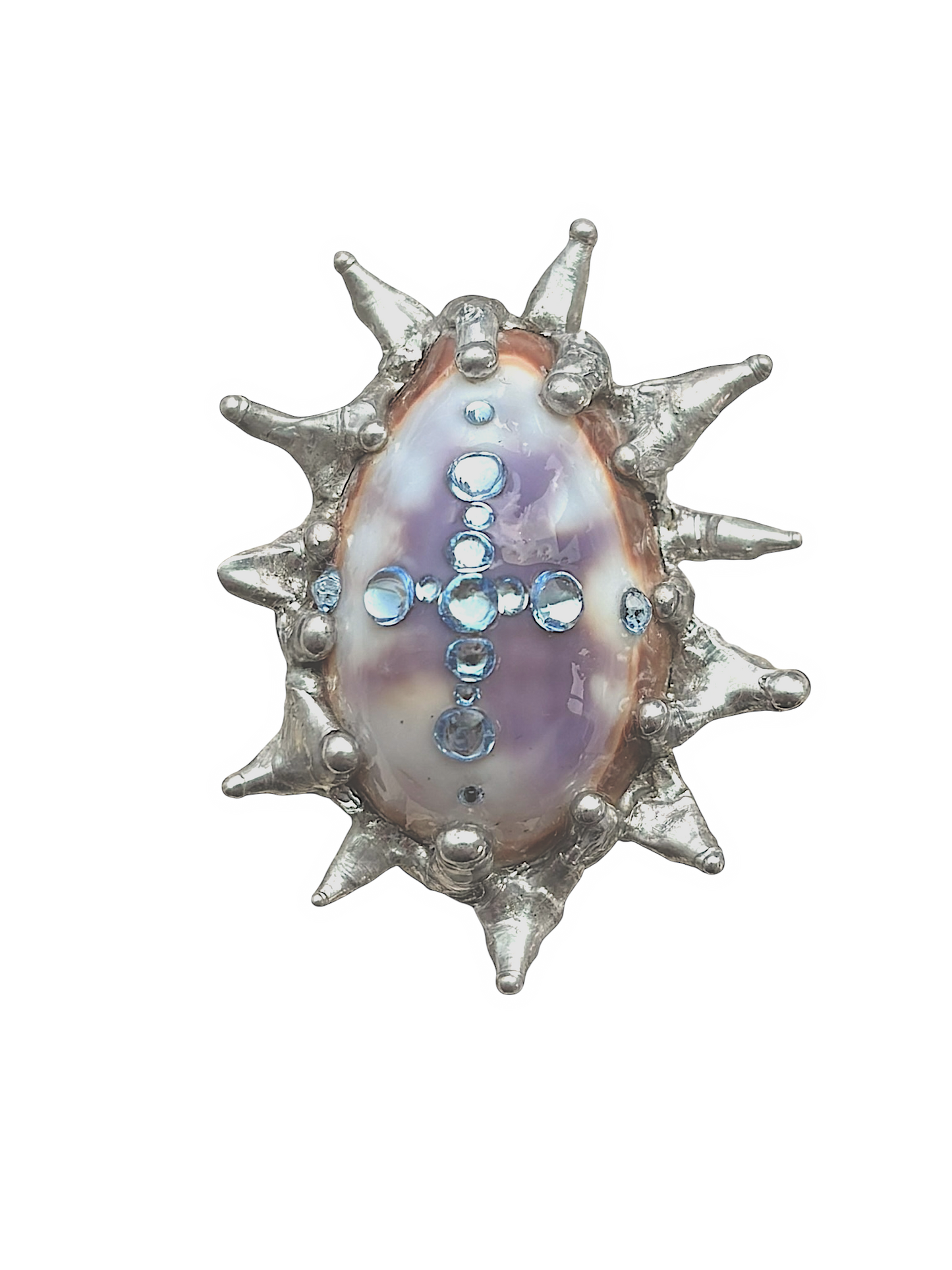 Sacred Spiky Cowrie Shell Ring