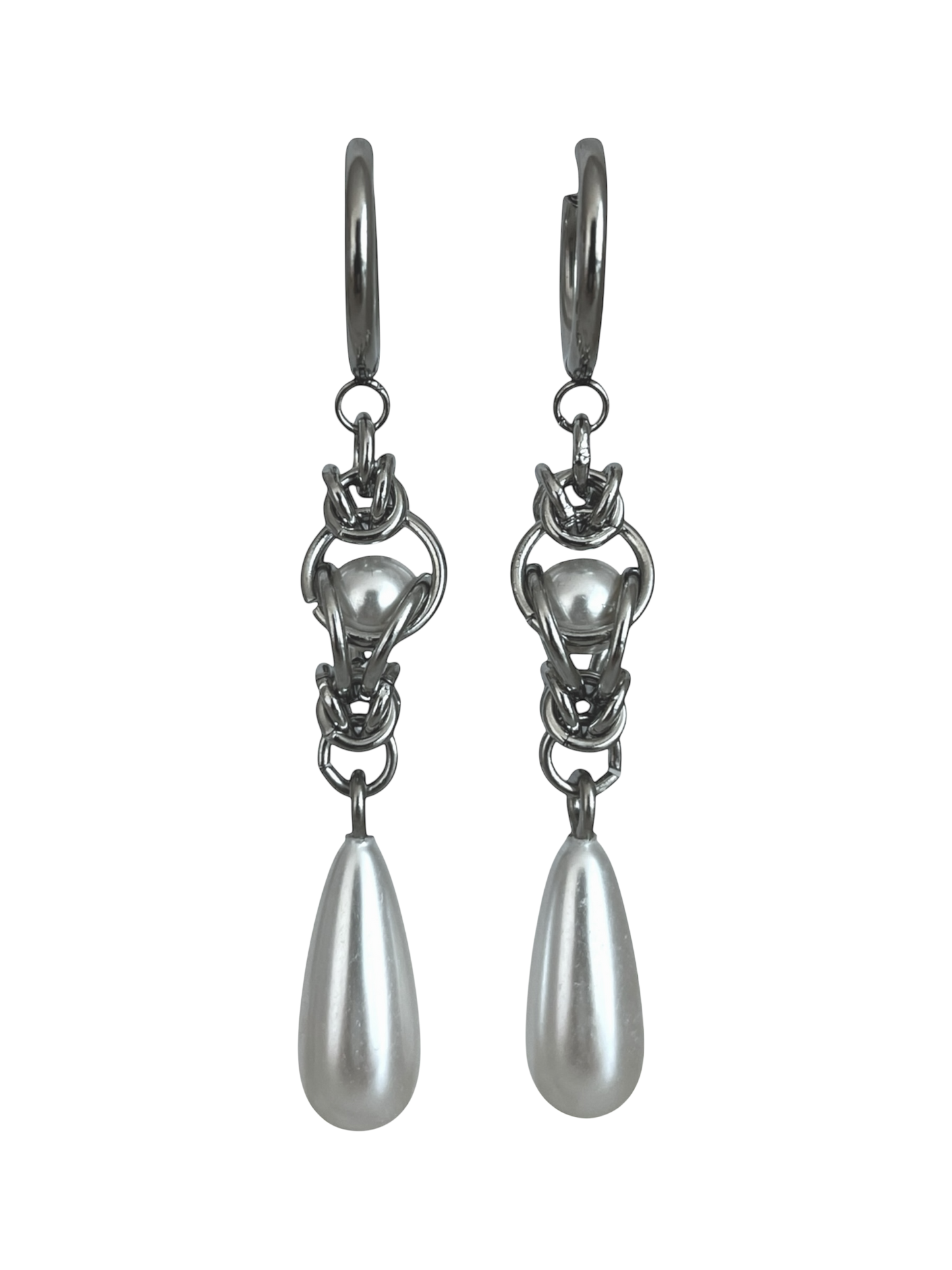 Pearl Chain Mail & Pearl Drop Earring