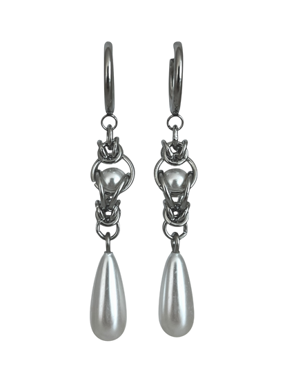 Pearl Chain Mail & Pearl Drop Earring