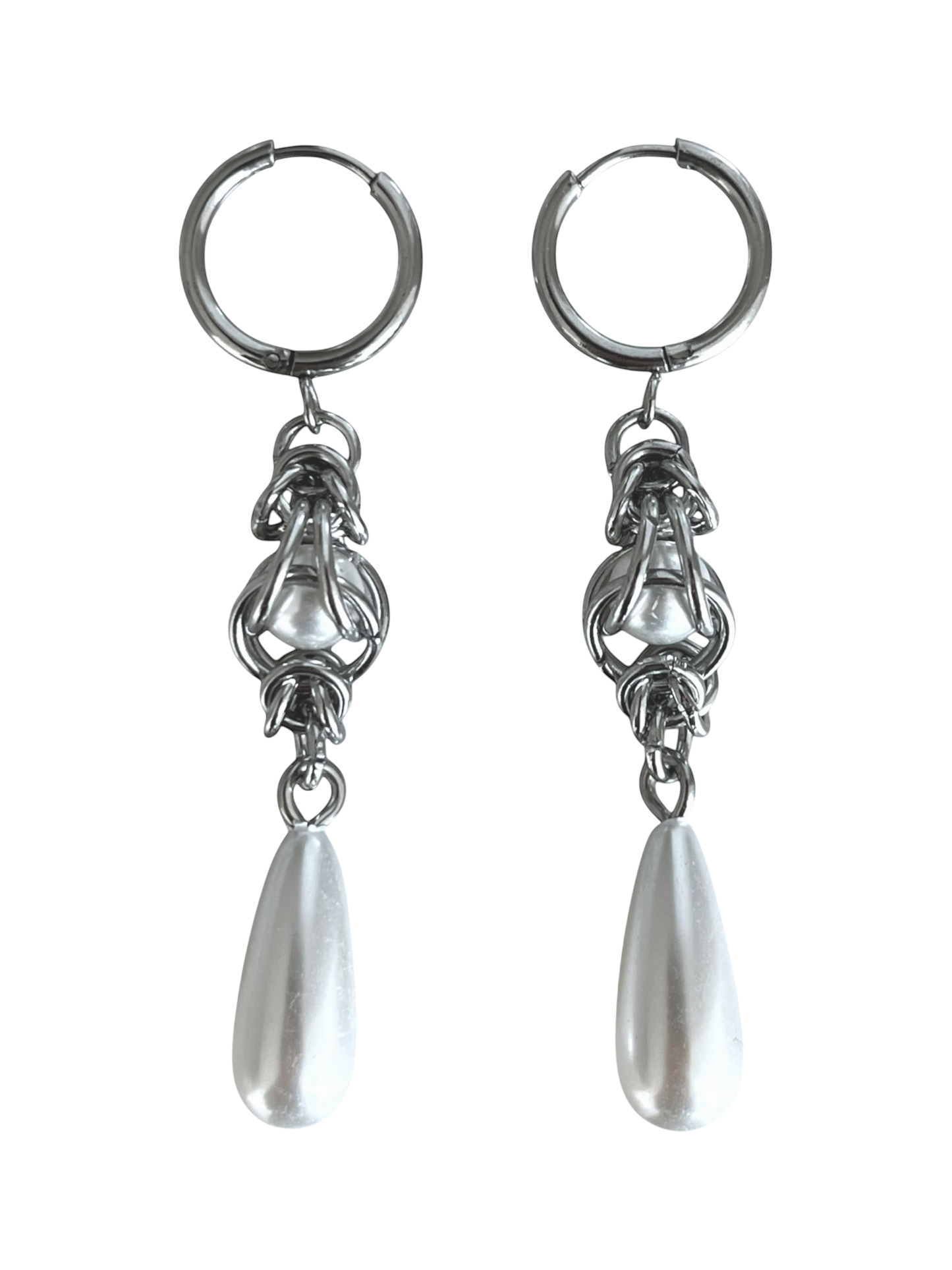 Pearl Chain Mail & Pearl Drop Earring