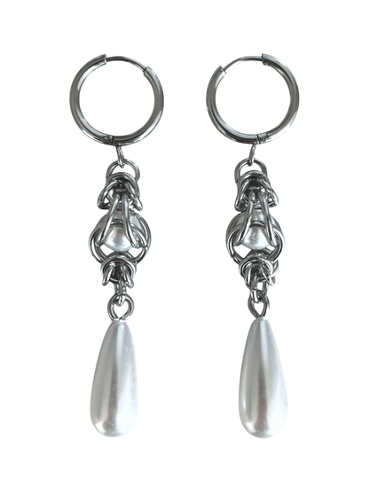 Pearl Chain Mail & Pearl Drop Earring