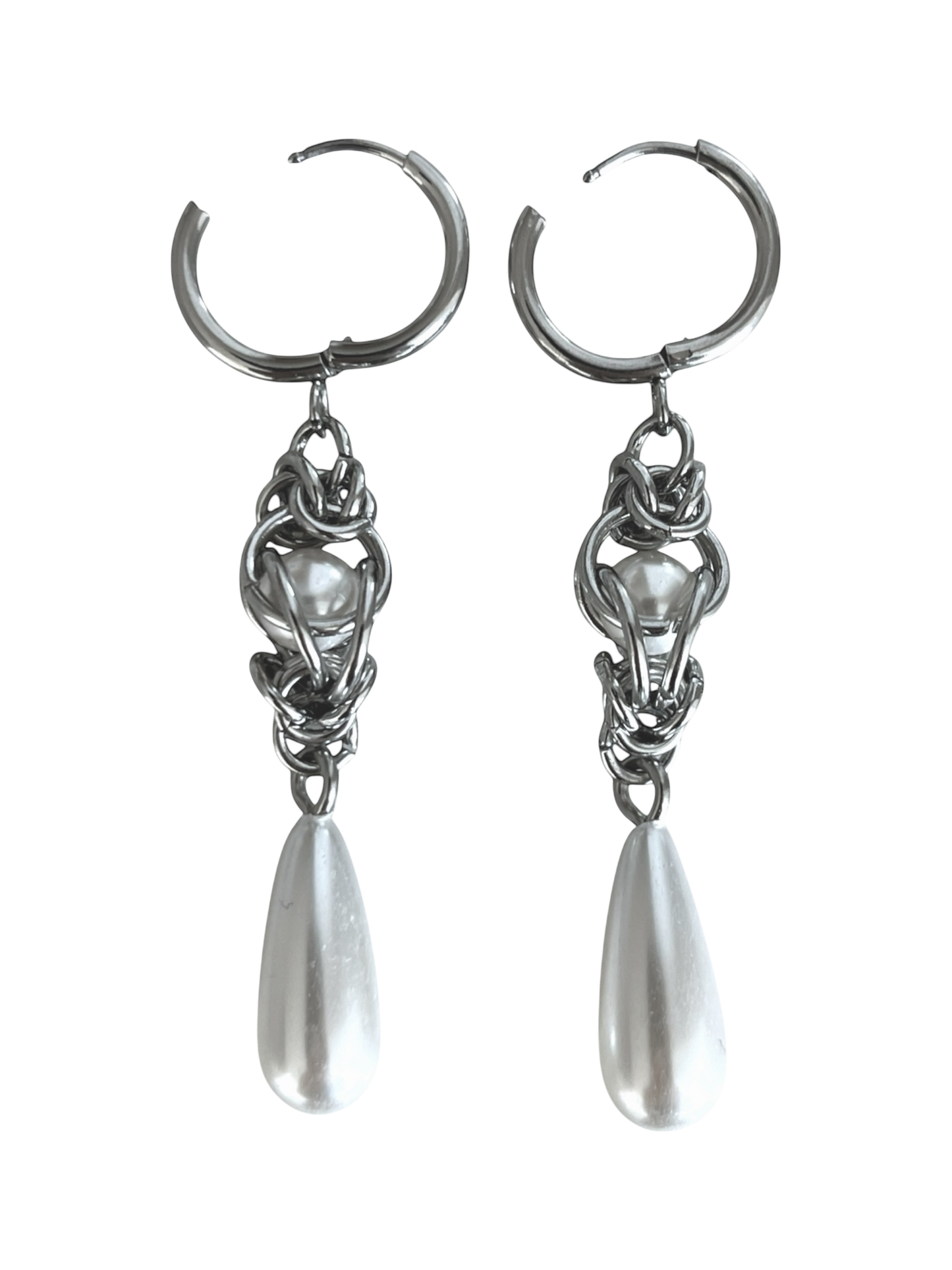 Pearl Chain Mail & Pearl Drop Earring