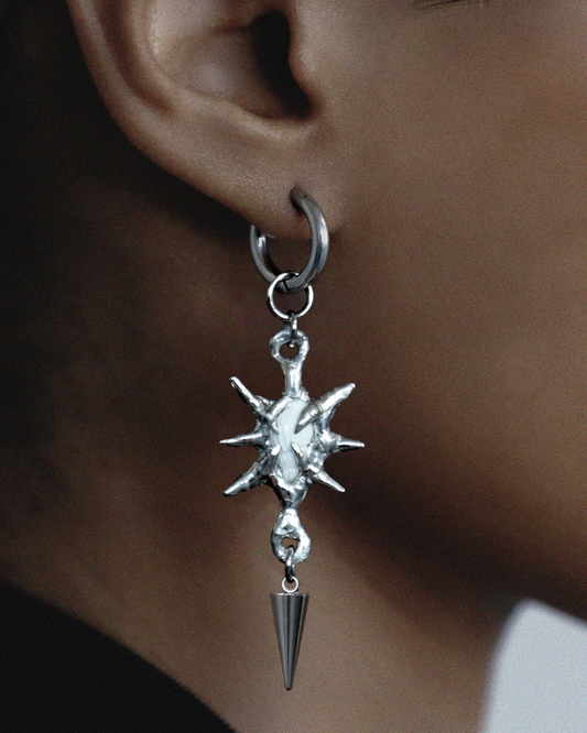 Spiky White Seashell Earrings