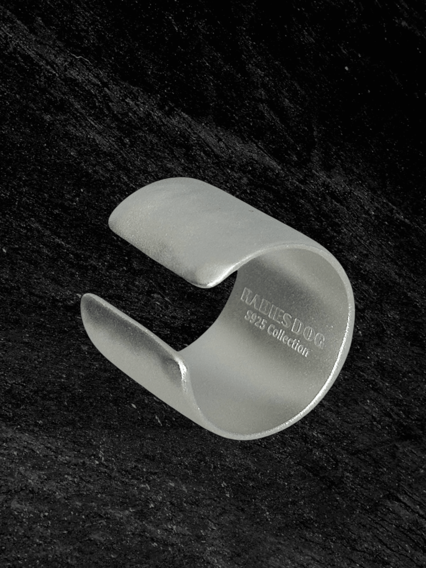 “Moonlake Ring in S925 sterling silver by RABIES DOG, featuring an organic sculptural design inspired by moonlit water.”