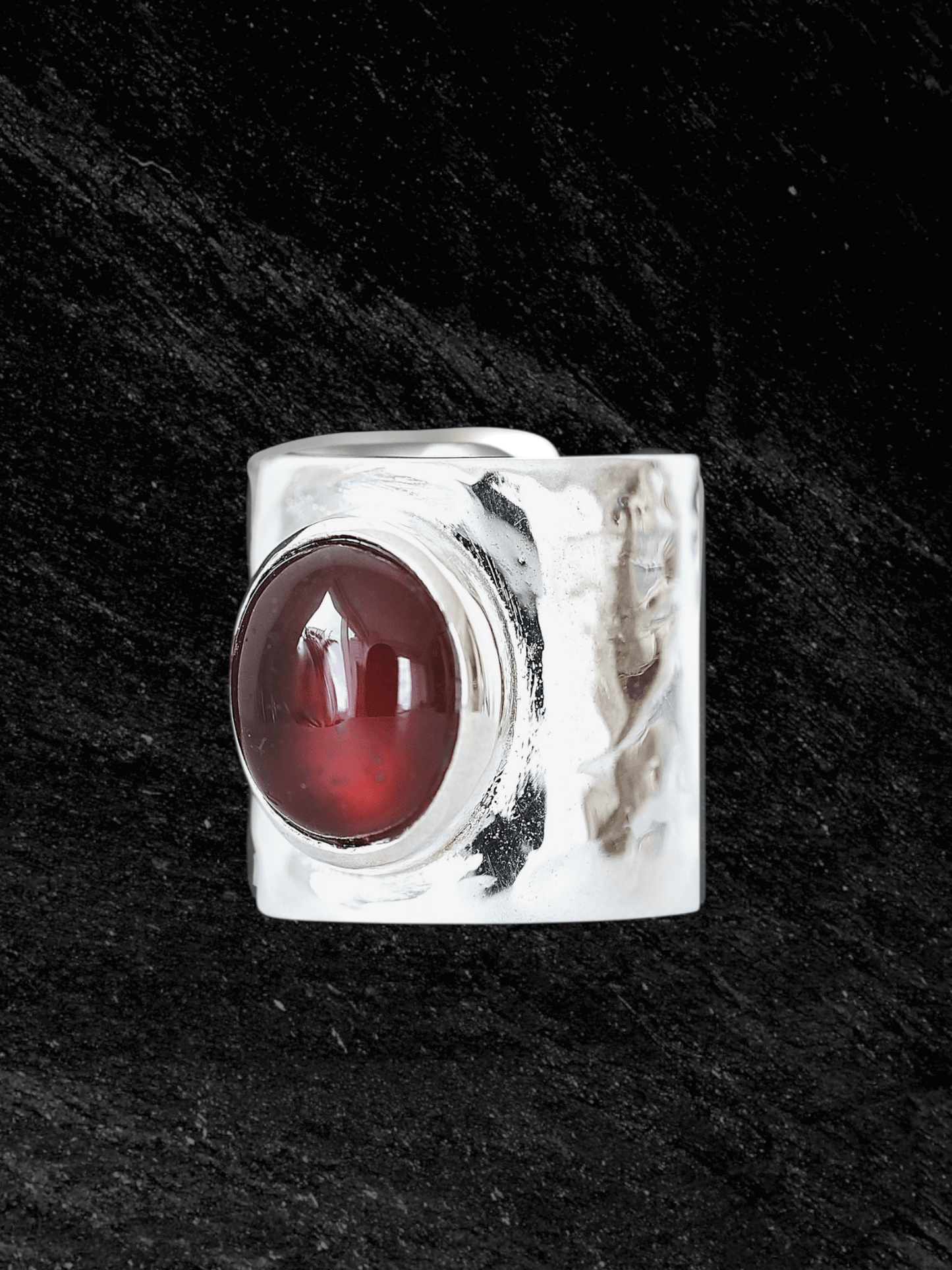 “Moonlake Ring in S925 sterling silver by RABIES DOG, featuring an organic sculptural design inspired by moonlit water.”