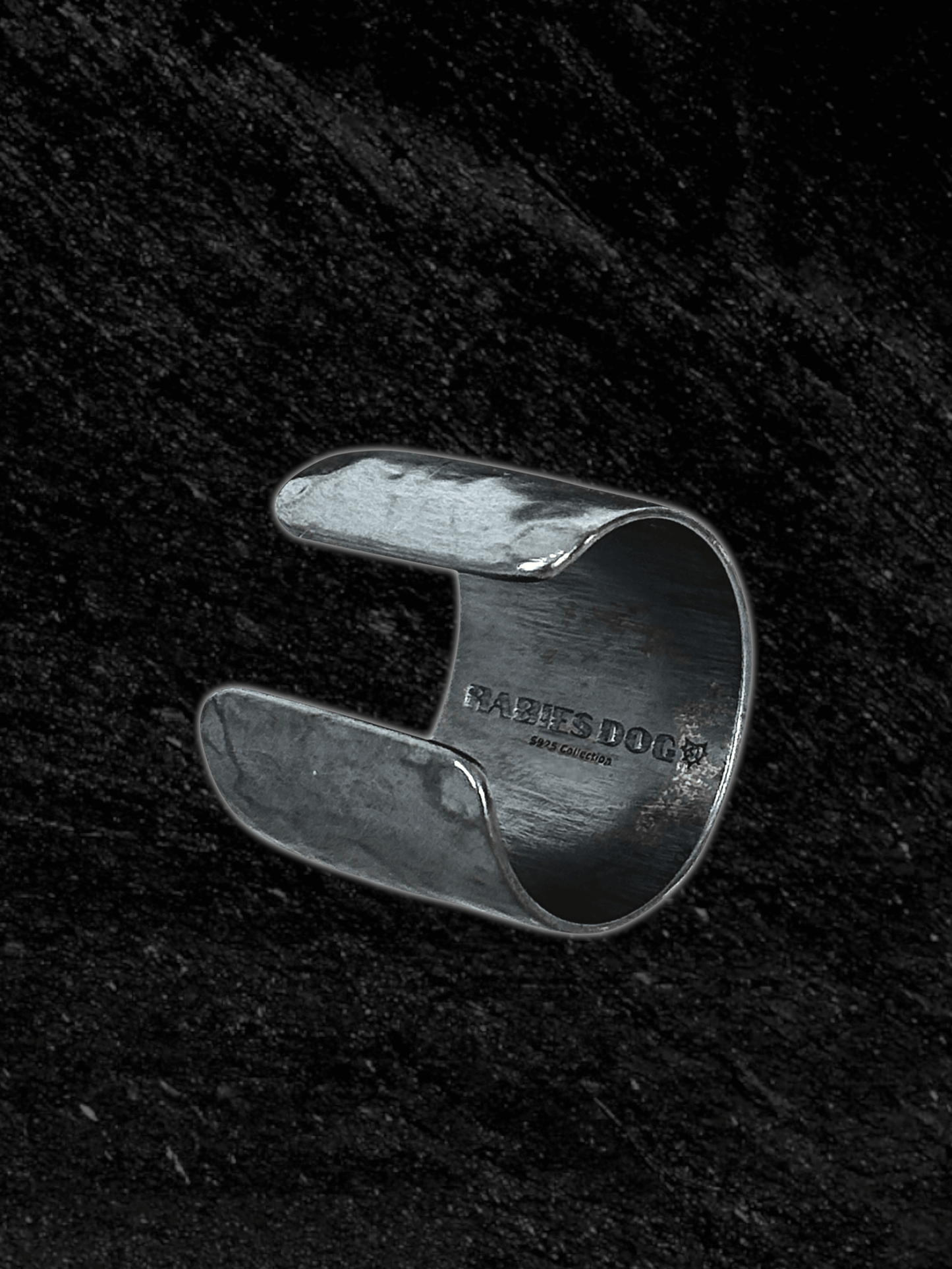 “Moonlake Ring in S925 sterling silver by RABIES DOG, featuring an organic sculptural design inspired by moonlit water.”