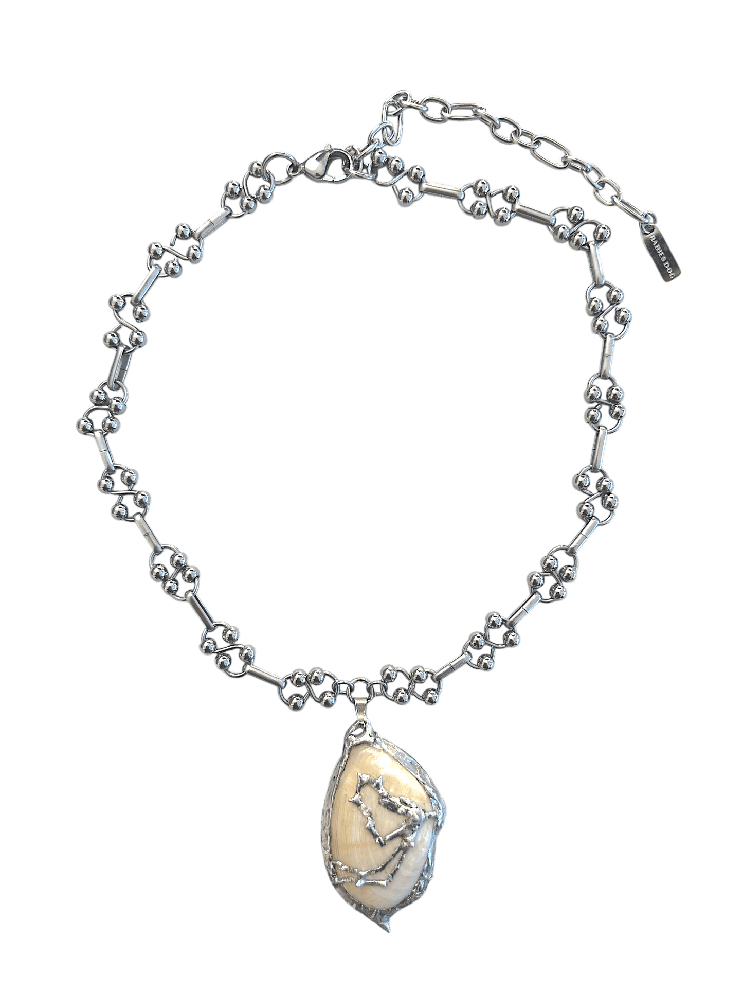 Mariner necklace by RABIES DOG, handcrafted seashell soldered metal necklace inspired by nautical forms