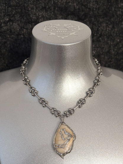 Mariner necklace by RABIES DOG, handcrafted seashell soldered metal necklace inspired by nautical forms